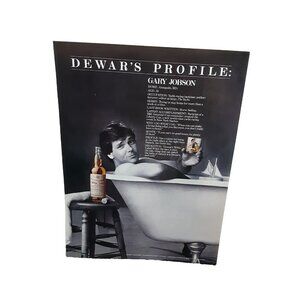 1985 Dewars Whisky Gary Jobson Man In Bathtub Original Print Ad